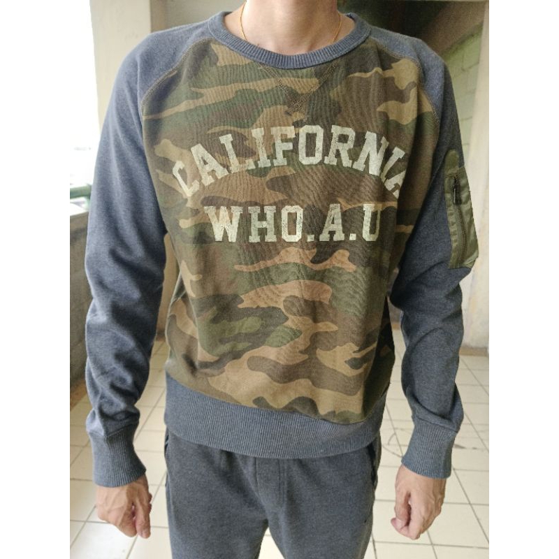 WHO AU Crewneck / CN WHO.A.U motif Camo / Army sweater
