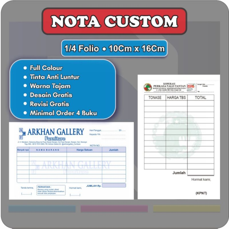 

NOTA TOKO CUSTOM