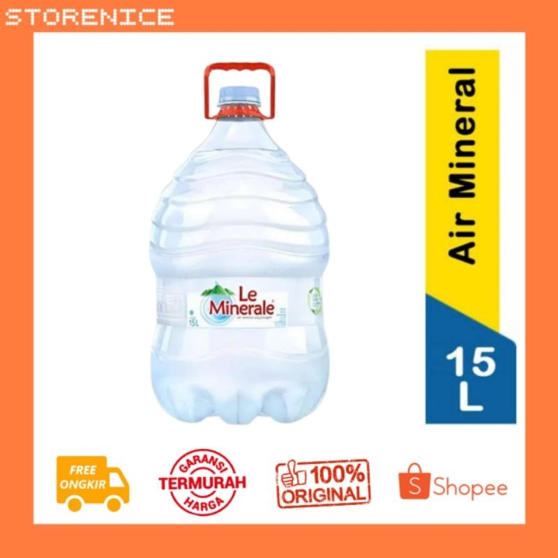 

LE MINERALE GALON 15 LITER (GALON + ISI AIR MINERAL 15L) AIR MINUM KEMASAN