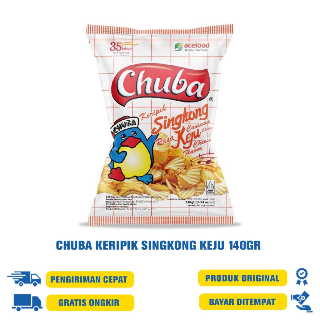 

Chuba Keripik Singkong 140gr - Sambal Balado / Keju / Rumput Laut / Balado / BBQ