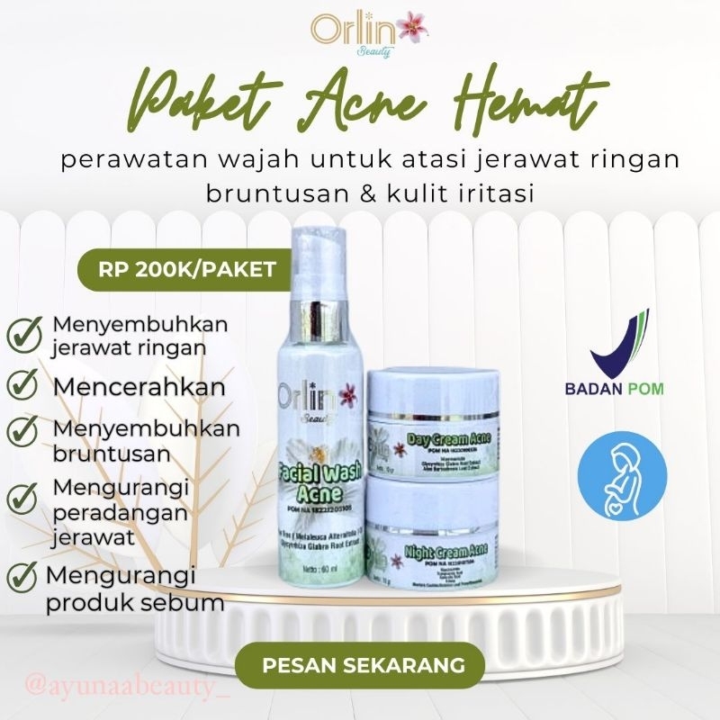 Orlin Beauty Paket Acne Hemat BPOM AMAN BUMIL BUSUI