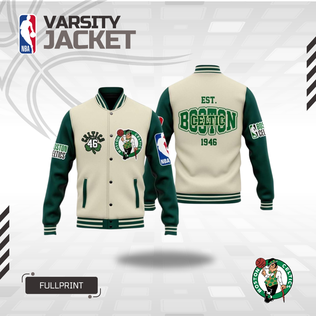 VARSITY JACKET BASKET BALL CELTICS 46 BOSTON TIM SERIES BOSTON