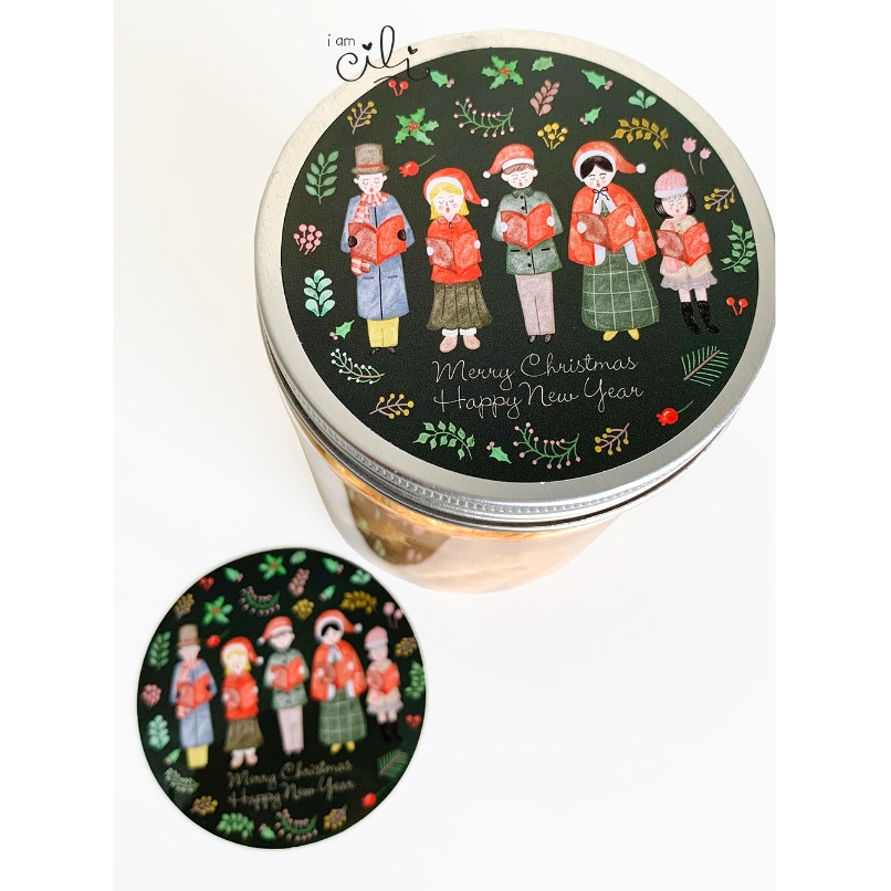 

(SC079) Stiker natal merry christmas MALACHI toples paperbag dus kotak iamcili diameter 8cm [32 pcs]