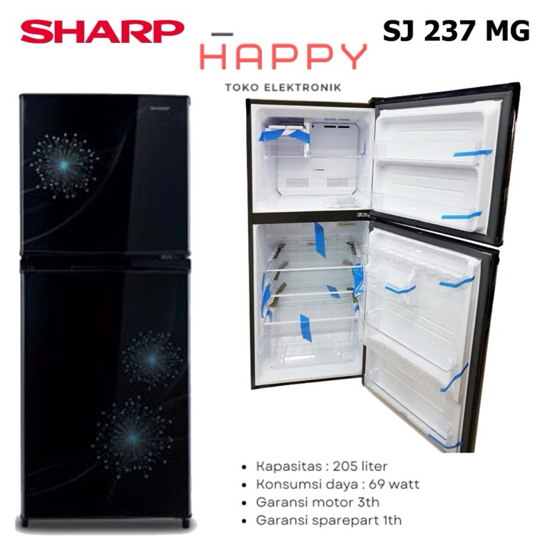 KULKAS SHARP SJ 237 MG LEMARI ES 2 PINTU SJ237MG SJ 237MG SHARP KULKAS NO FROST
