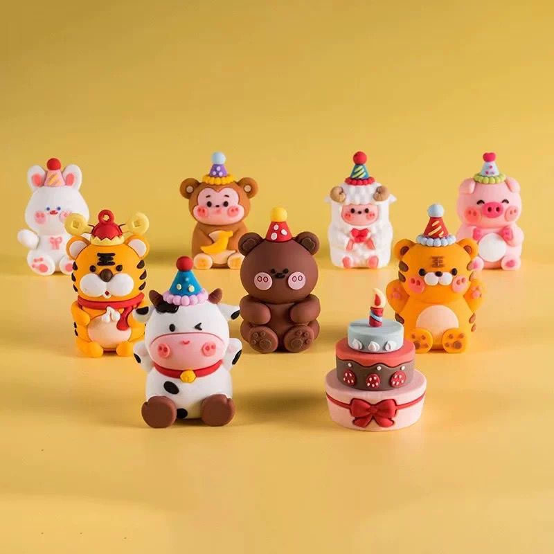 ~ HM8 ~ PAJANGAN TOPPER ULANG TAHUN 3D MAINAN HEWAN ANIMAL HAPPY BIRTHDAY KUE ANAK HIASAN CAKE /  HI