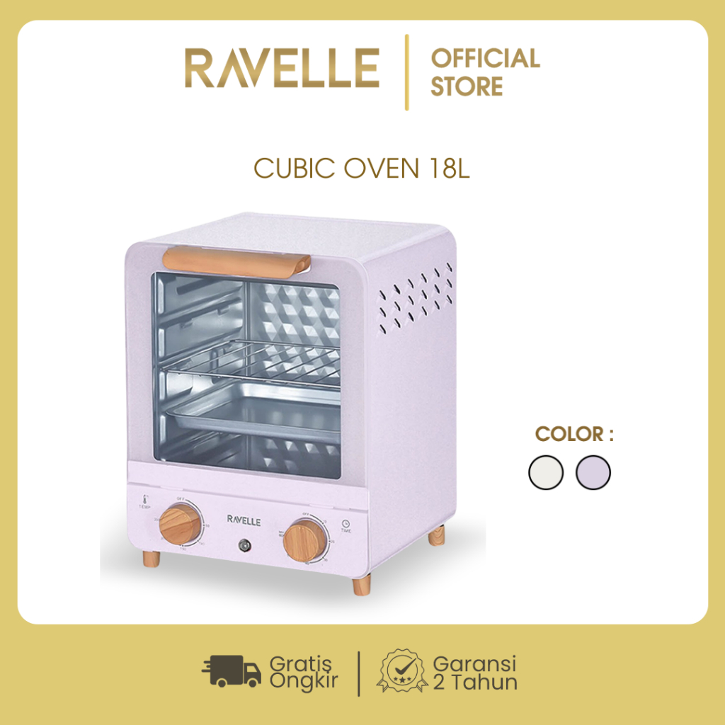 RAVELLE Cubic Oven Listrik Low Watt 18L- Oven Electric Aesthetic