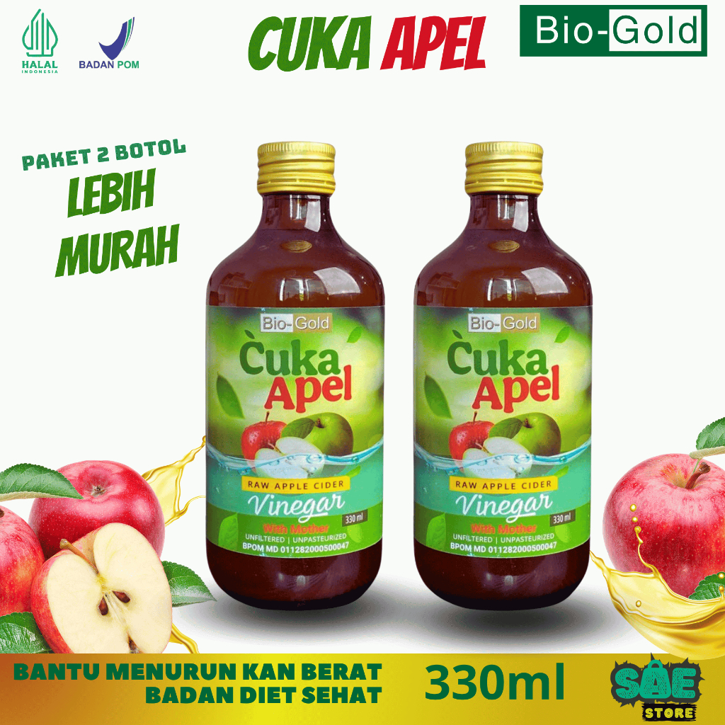 

Cuka Apel Original Organik | Apple Cider Vinegar With Mother | Cuka Apel Bio Gold