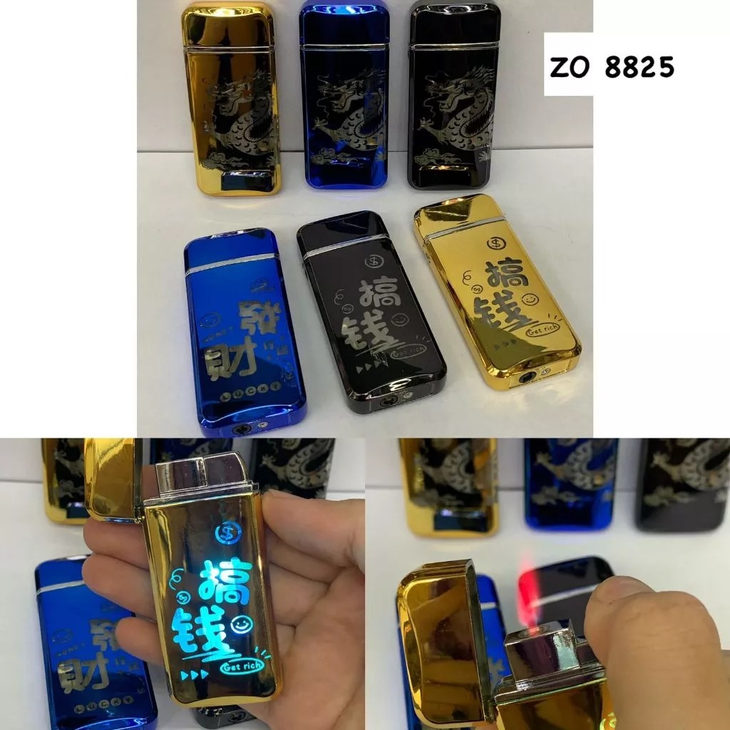 Korek Api Gas Bara LED Lucu Korek Api Lighter Led Korek Tahan Angin ZO 8825