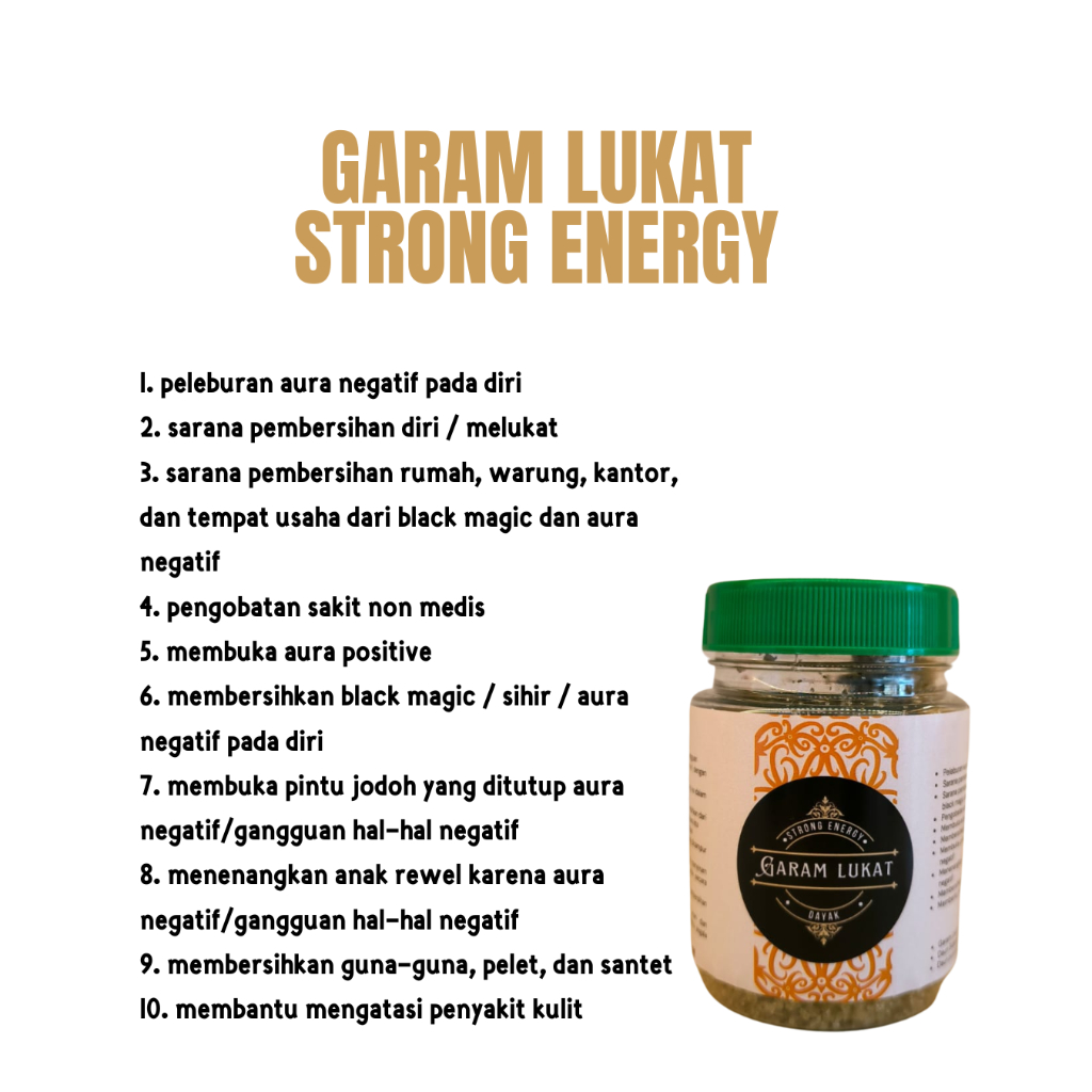 

Garam Lukat Dayak Strong Positive Energy (Lukat Suci)