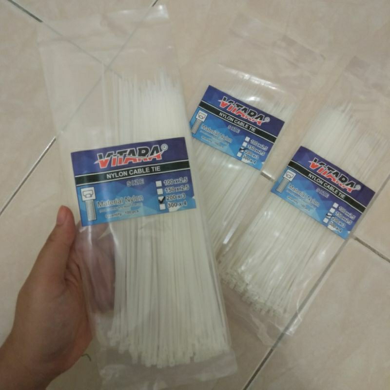 

Kabel Ties 3x200 (100pcs) Nylon Cable Tie / Lem Tembak 30cm