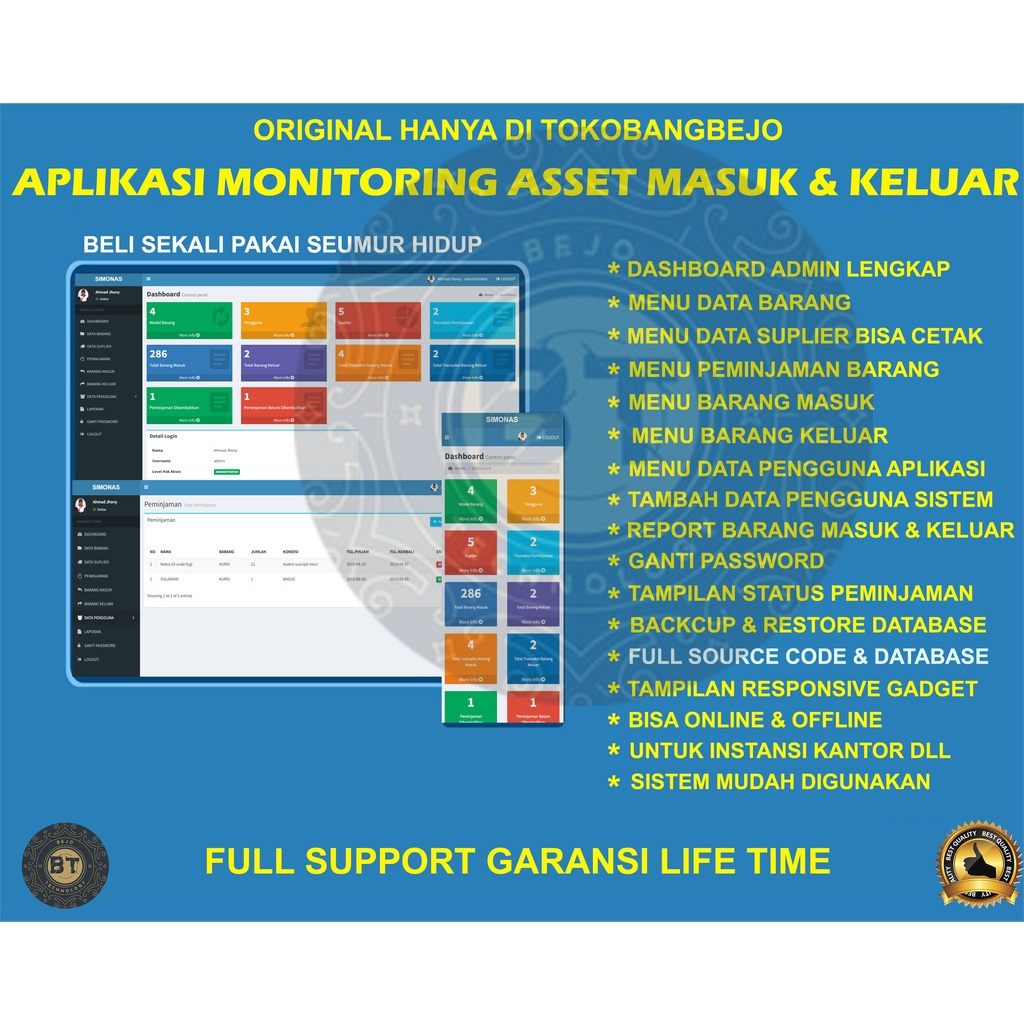 APLIKASI WEB SOURCE CODE SISTEM INFORMASI INVENTARIS MONITORING ASET PHP 7 MYSQLI LENGKAP SIAP PAKAI