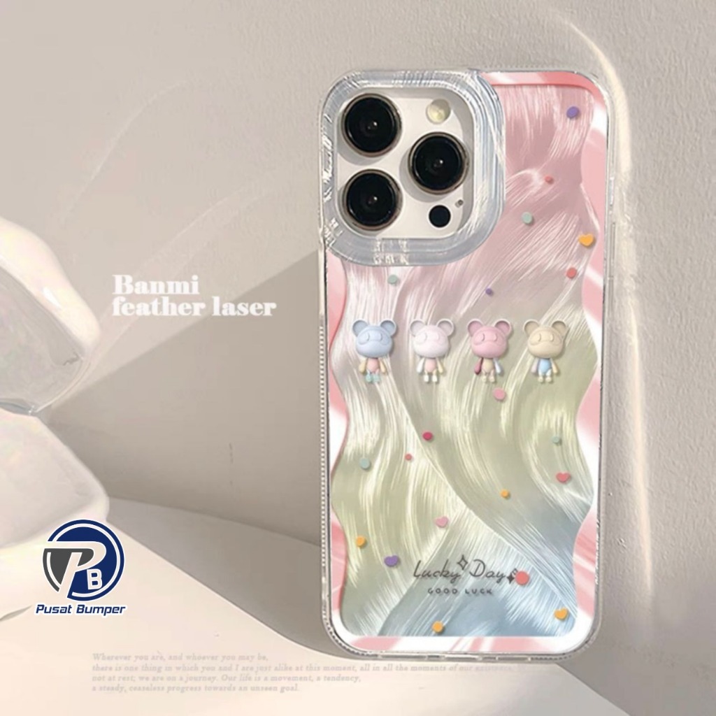 SS949 Softcase Silikon Feather Case Lucky Day Bear Casing Hp Compatible For Xiaomi REDMI NOTE 7 8 9 