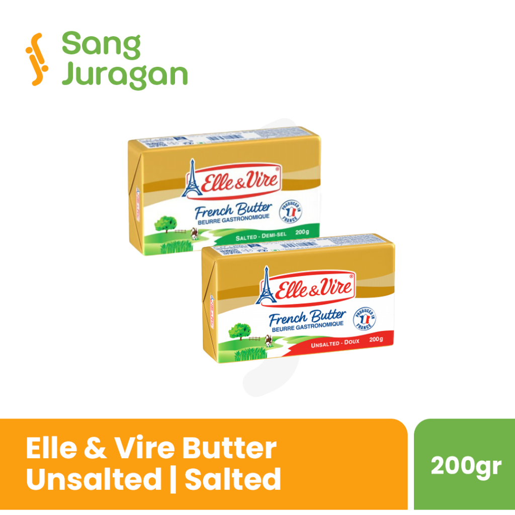 

Elle & Vire Unsalted / Salted Butter 200gr / Mentega Tawar / Mentega Asin