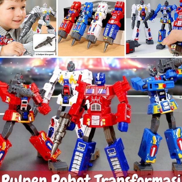 

TERBUKTI Pulpen Robot Transformasi Pena Bolpen Anak Mainan Action Figure Robot Soldier Alat Tulis Hadiah Gift Optimus ST119