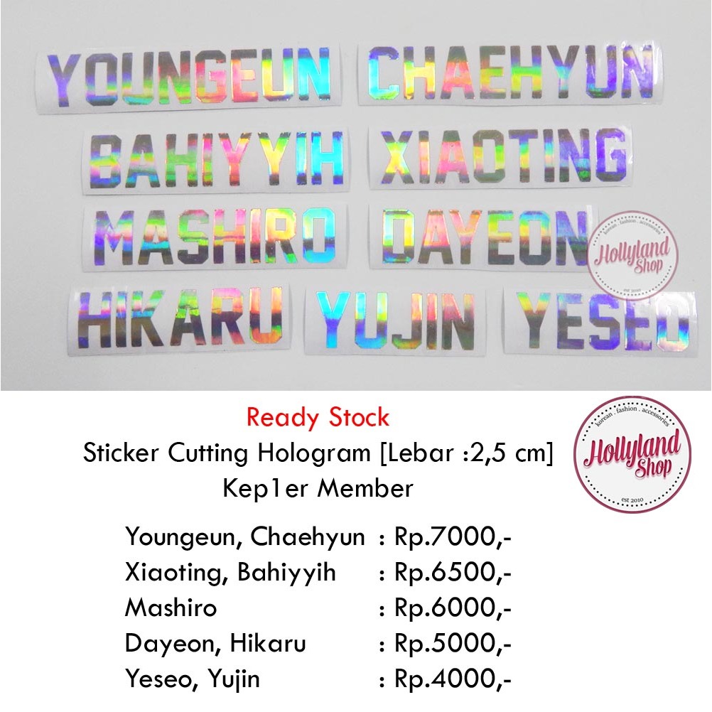 

Sticker Cutting Hologram Kep1er Member Unofficial