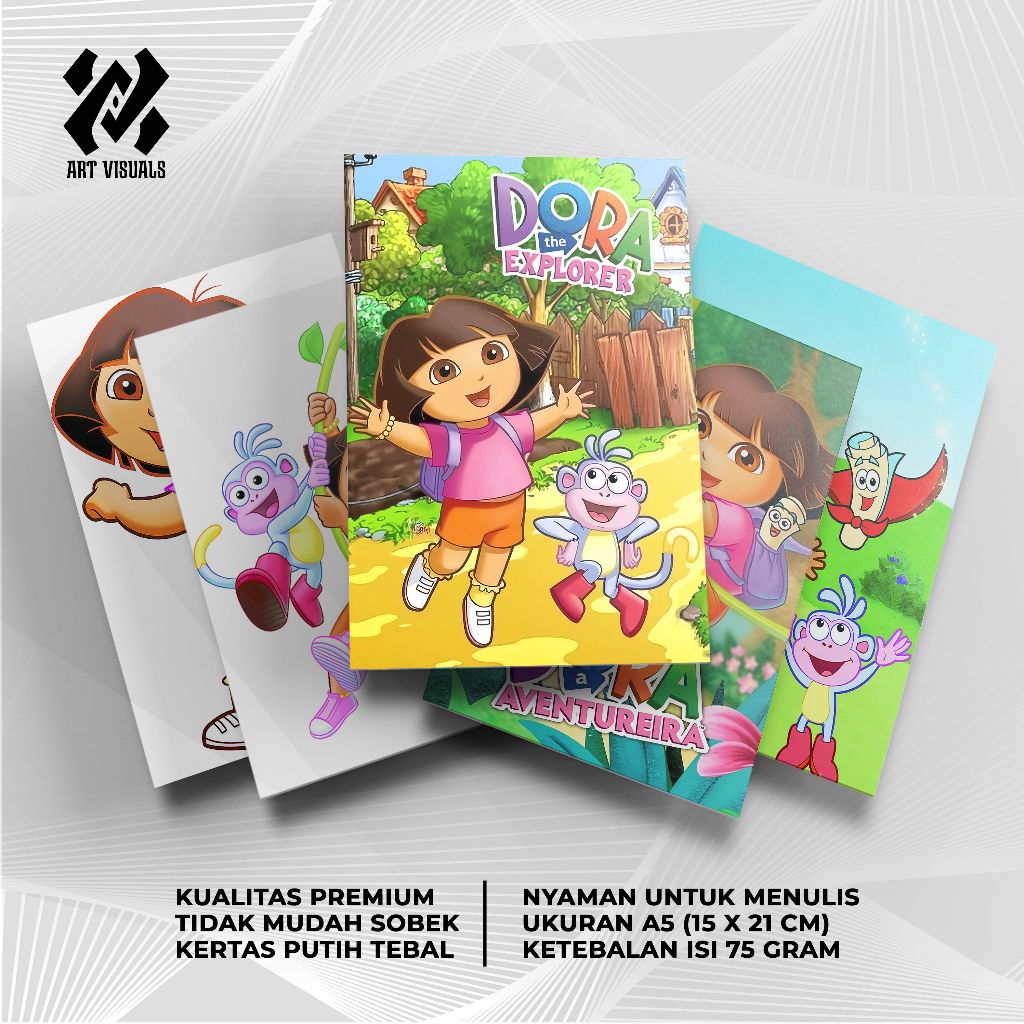 

Buku Tulis Custom Tema Kartun Dora Terlengkap Termurah Model Bebas Pilih Foto / Buku Tulis Sekolah / Buku Catatan