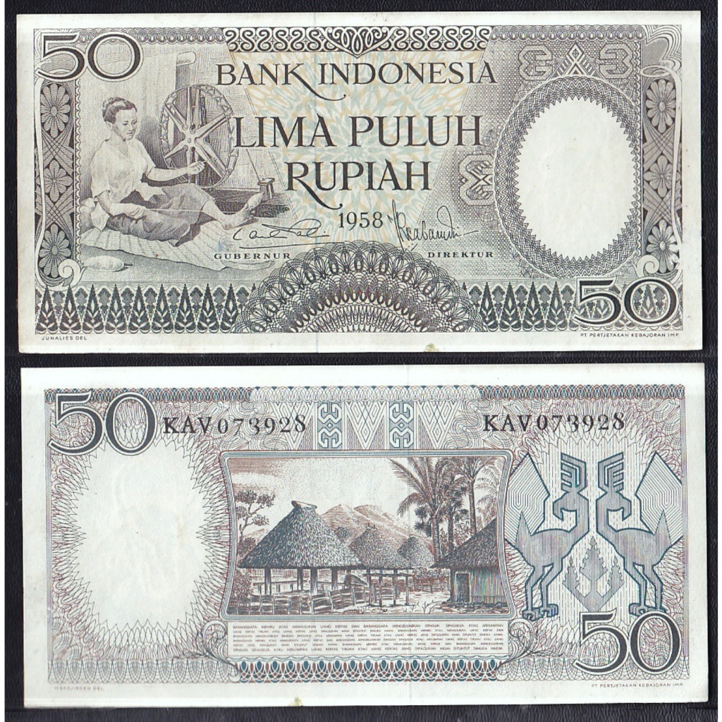 Uang kuno 50 rupiah tahun 1958 seri Pekerja