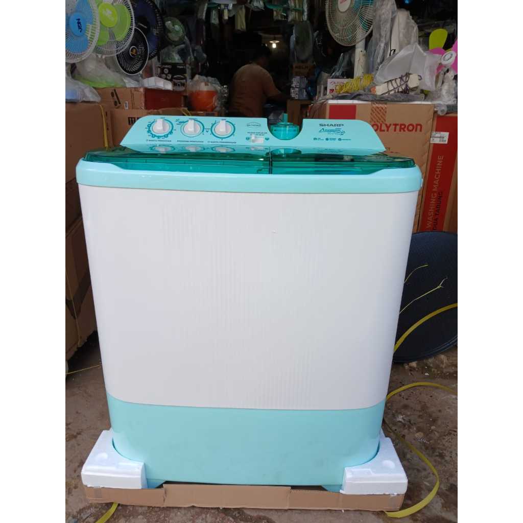 Mesin Cuci Dua Tabung Sharp EST 1070 SJ -  Kapasitas 10 Kg Hijab Series