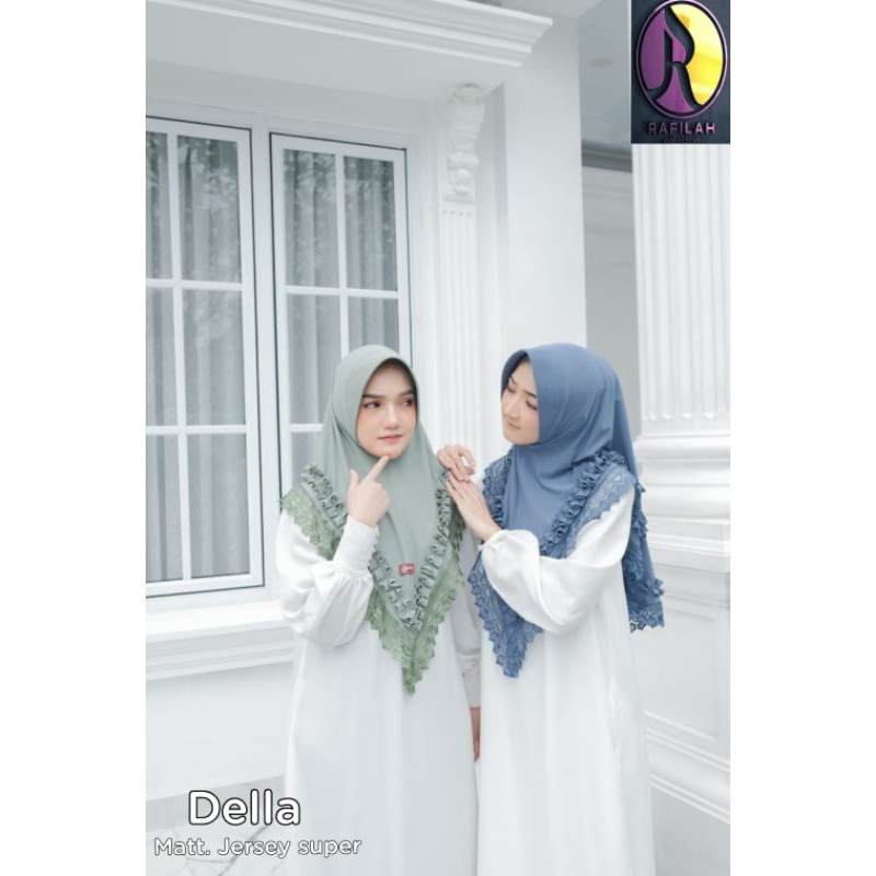 Della rafilah jilbab instan bergo renda mewah premium pesta