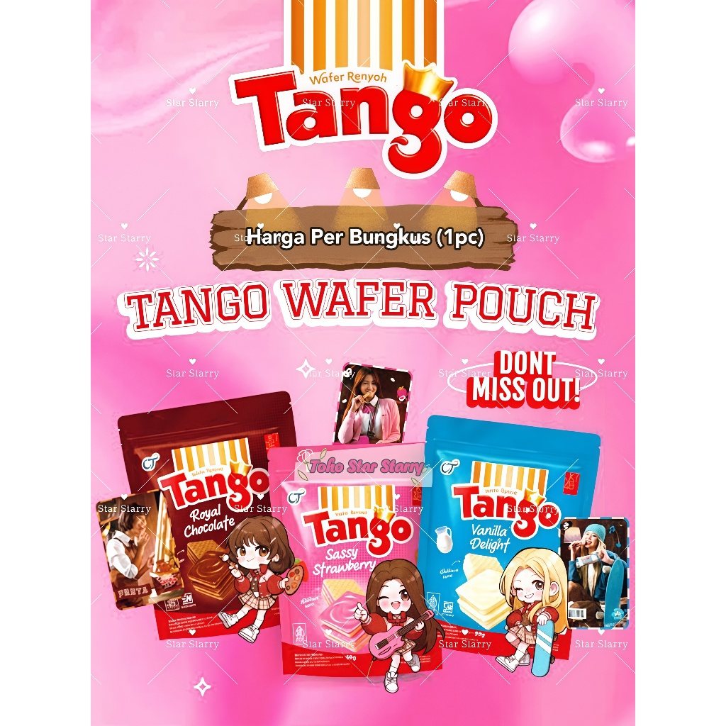 

[Per Pouch] Tango Wafer Pouch EXCLUSIVE JKT48 Sassy Strawberry 99GR Tango Snack Viral Halal MUI OT Tango OT