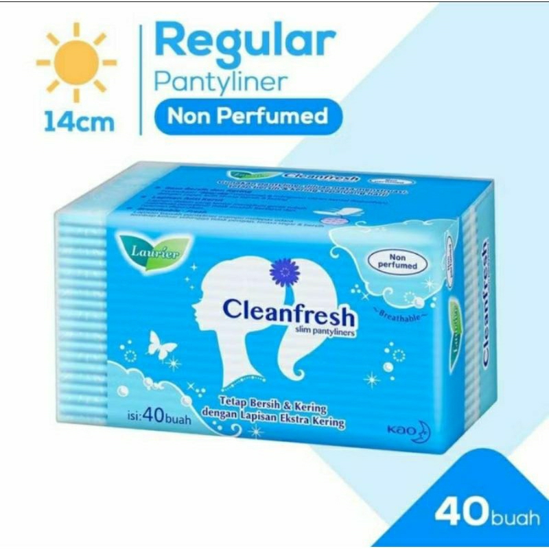 Laurier pentiliner clean fresh non parfumed 14cm isi 40pads