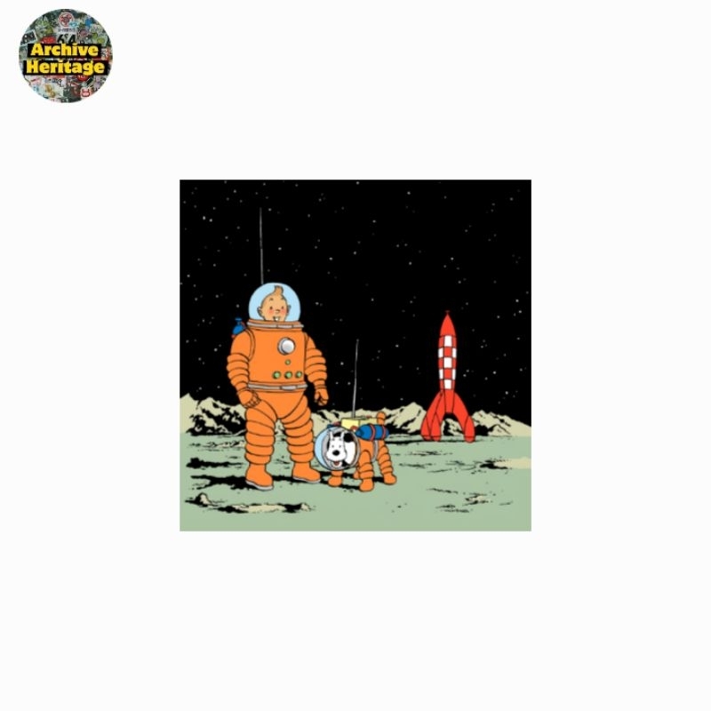 

sticker The Adventure of Tintin on the moon kartun stiker