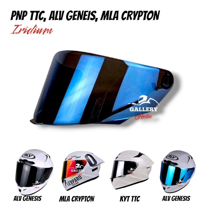 Visor flat KYT  TT course/kacaTT course/VISOR norisk  iridium blue&ReD gold