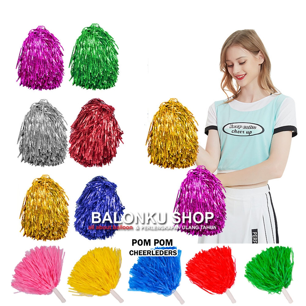 PomPom Cheerleader / Cheering Pom Pom / Rumbai Foil Supporter