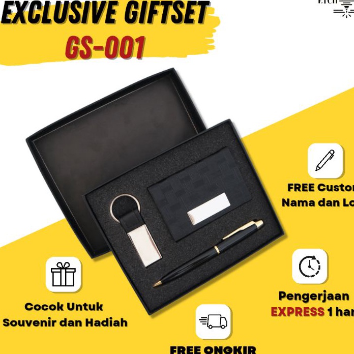 

LARISSS ABIEZZZ Gift Set Souvenir Giftset 3 in 1 Gift Set Souvenir Pulpen Gantungan Kunci Card Holder Exclusive Giftset GS1