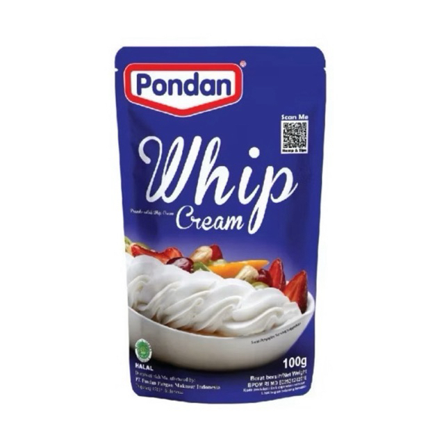 

✅ PONDAN WHIP CREAM 100 gr Kemasan Pouch