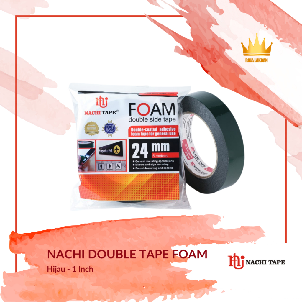 

Double Foam Busa Dua Sisi Nachi 1 inch 24mm/ Hijau - Roll