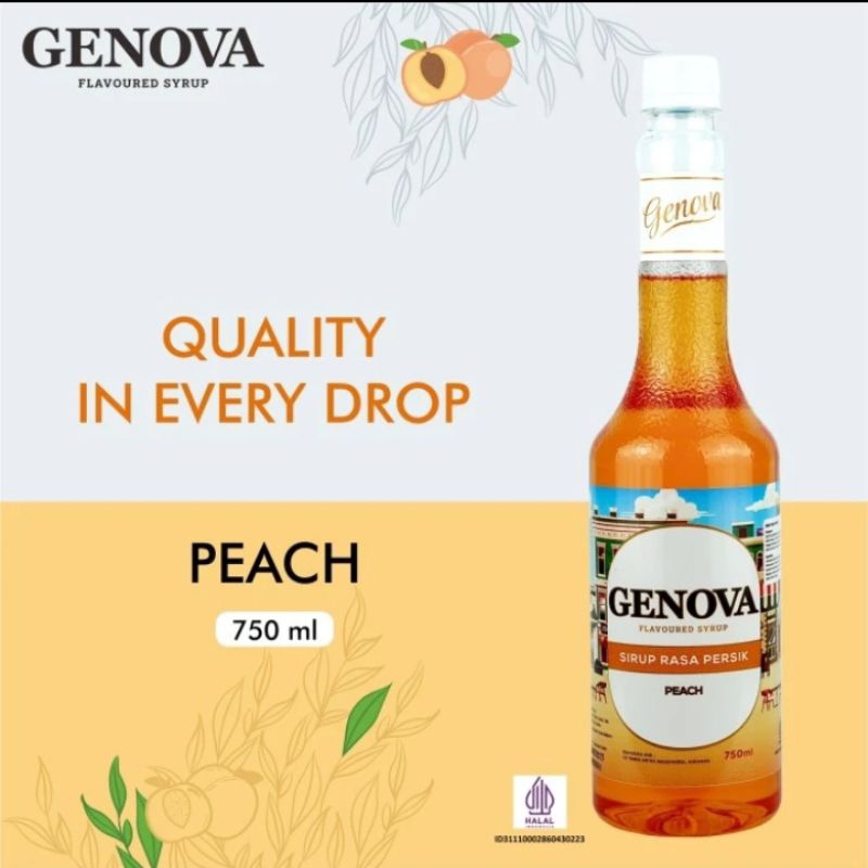 

Peach Syrup Genova 750 ml - Sirup Genova Rasa buah Peach - Genova Syrup