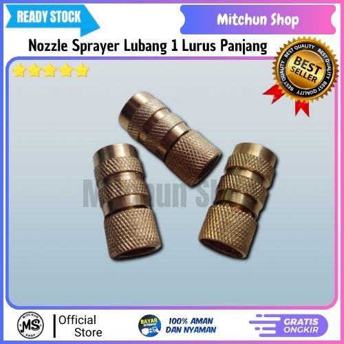 Nozzle Sprayer Kabut 1 Lubang | Nozzle Brass 1 Lubang Lurus | Spuyer Lubang 1 Lurus Panjang