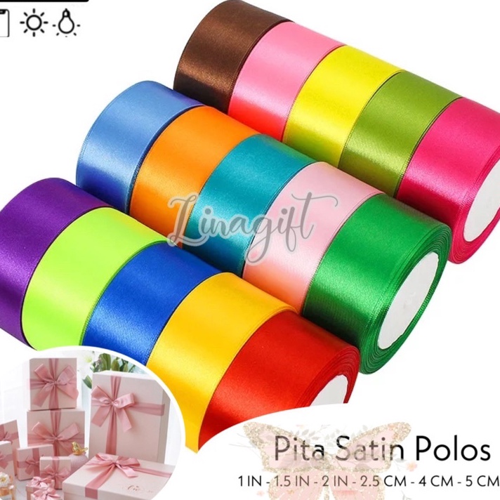 

TERBATAS Rol 2 Yard PITA SATIN POLOS 5MM 2 IN SATEEN RIBBON PITA KADO 5CMi