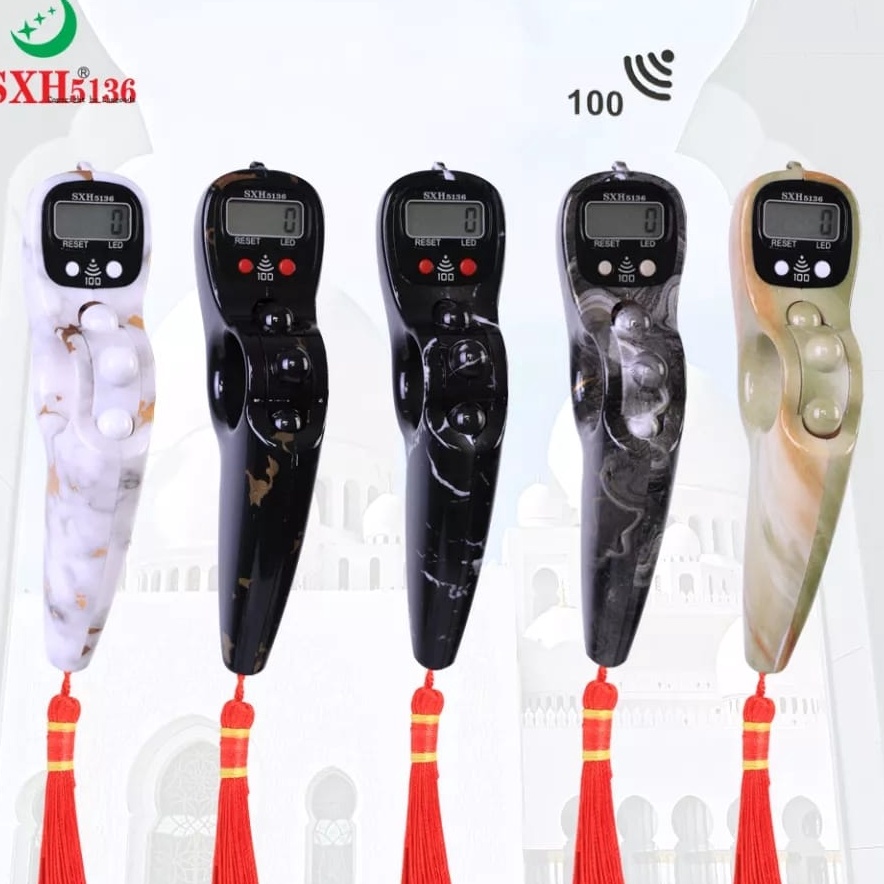 BONANZA SXH Tasbih Digital LED  Alarm Kayu Marble  Tasbih Kayu Marble Bunyi 1  Model 236 SD