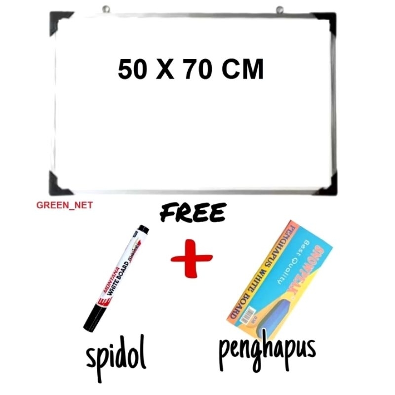 

Papan Tulis White board 50*70 Bonus Spidol dan penghapus