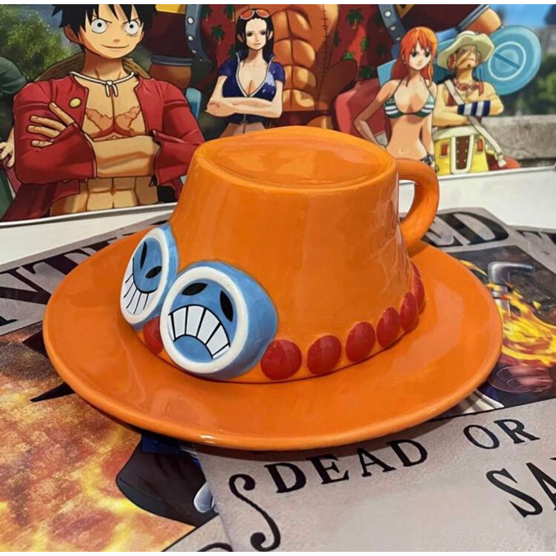 ONE PIECE One Piece Anime Novelty Coffee Mugs, Anime Ceramic One Piece Coffee Mugs Merch, Ace Sabo C