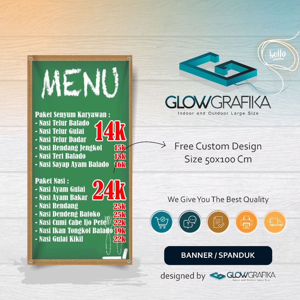 Cetak Spanduk Banner Menu Makanan