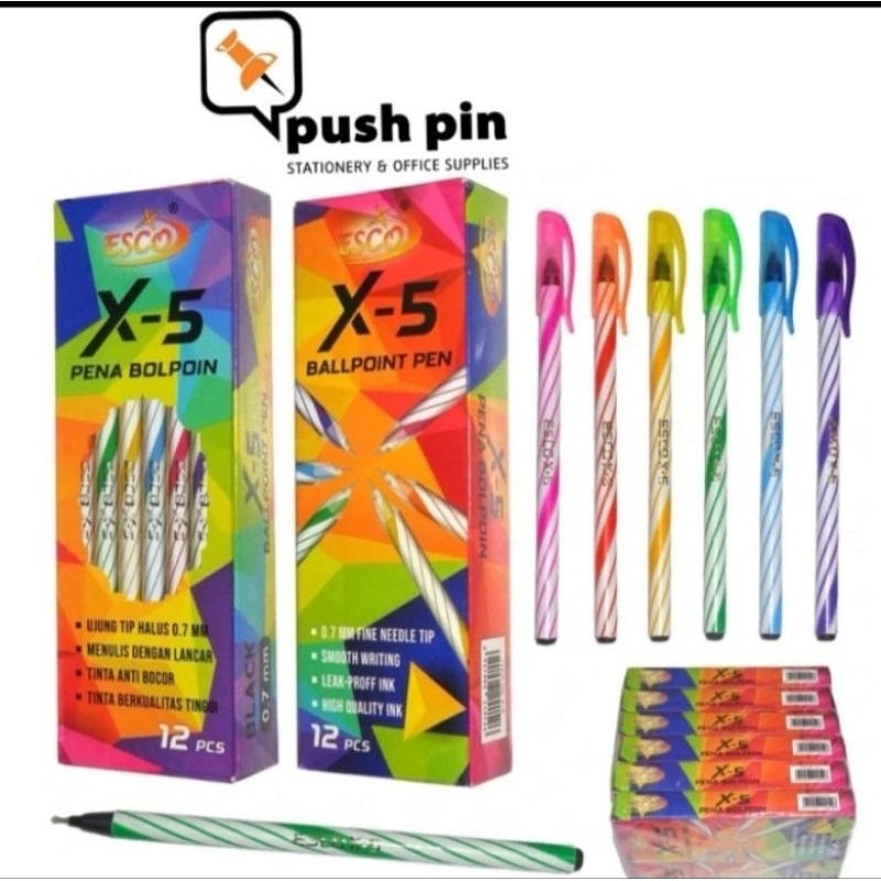 

Esco Pen / Pena / Pulpen Ballpoint X5