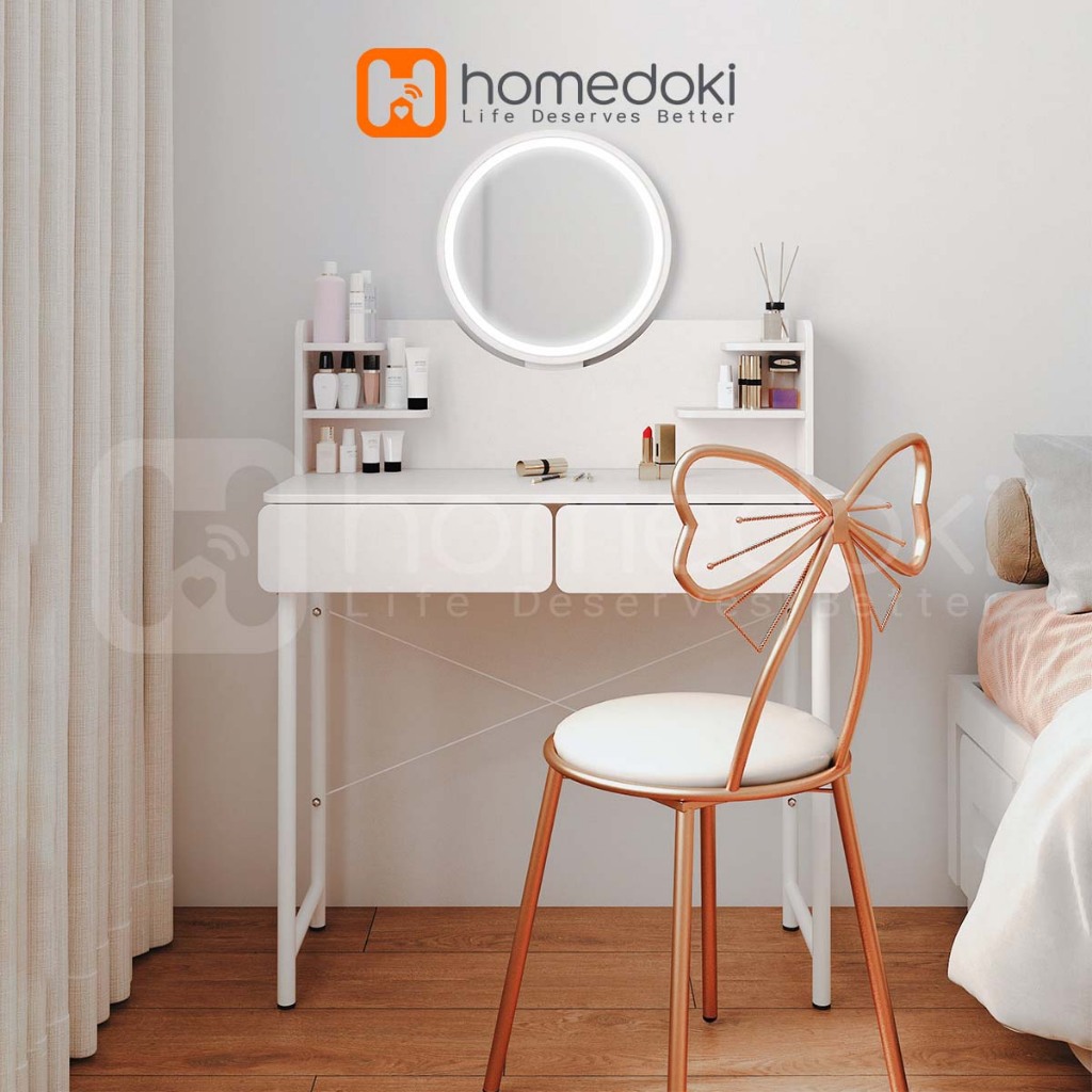Homedoki Meja Rias/Meja Rias Aesthetic/Meja Rias Minimalis/Meja Rias Led/Meja Rias Lampu/Meja Rias S