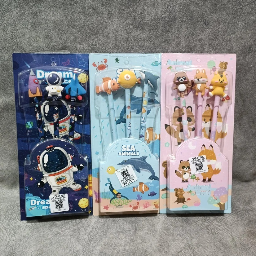

SET ALAT TULIS SEKOLAH PENSIL 3PCS KARAKTER MINI STATIONERY FS0063