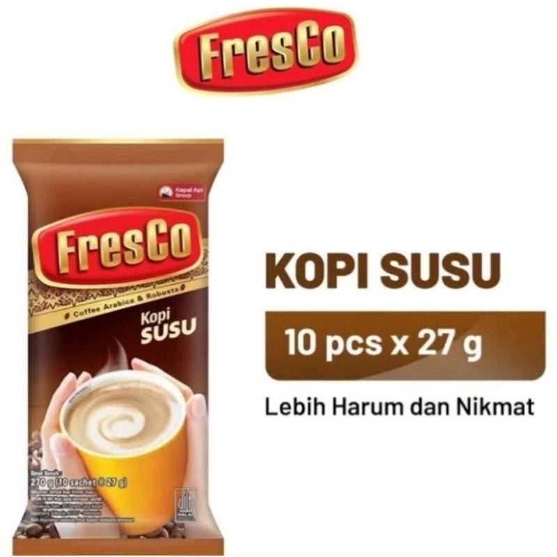 

Kopi Fresco Cream Susu 1 Renceng 10 x 28 gram