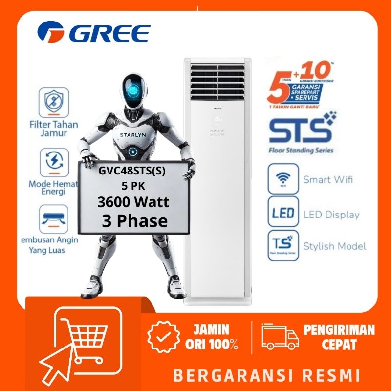 GREE AC Floor Standing 5 PK GVC-48 STS (S) ECO
