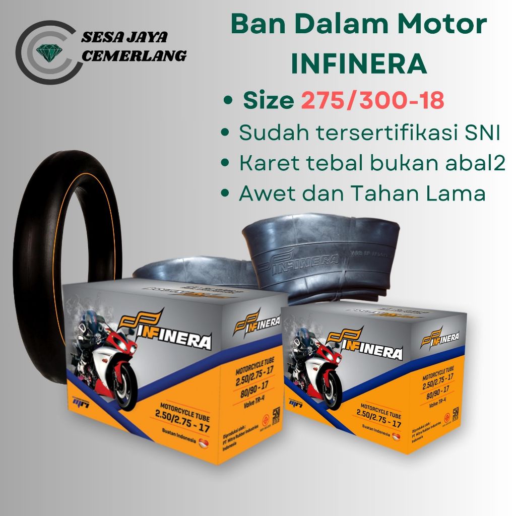 275/300-18 Ban dalam motor Infinera ukuran 275/300-18 Yamaha RX King, Yamaha Vixion, Yamaha Scorpio,