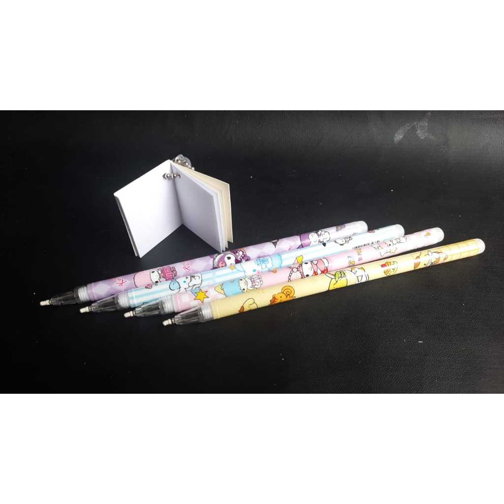 

(4pc) Pulpen Gantungan Buku Sanrio Pen Gel Notebook MIni Sanrio Bolpen Lucu