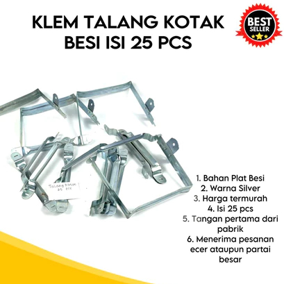 KLEM TALANG KOTAK PVC ISI 25 PCS CANTOLAN GANTUNGAN PIPA PROMO DISKON TERLARIS BAHAN BESI TEBAL HARG