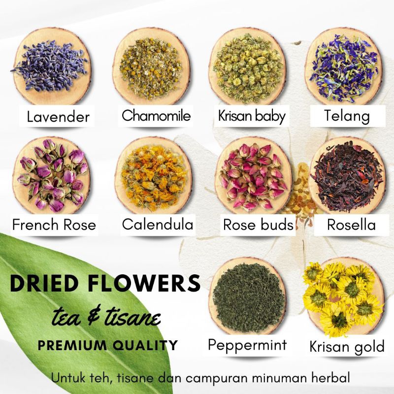 

Dried Flowers Bunga Kering untuk Teh Tisane Minuman Herbal