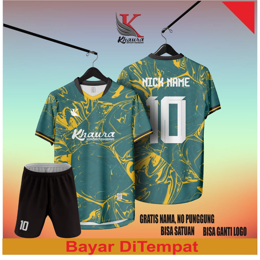 CUSTOM JERSEY FUTSAL/SEPAKBOLA HIJAU KUNING Sport