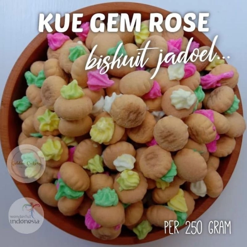 

KUE GEM ROSE ANIKA CEMILA KERING 250 GRAM 500GRAM 1 KG GRAM