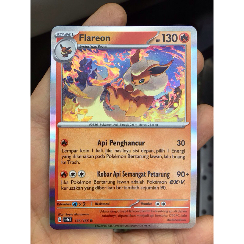 KARTU POKEMON RARE FLAREON LANGKA